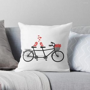 Pillow Tandem Bicycle With Cute Love Birds Throw Christmas Covers For S Sofa Cover Pillowcases Bed
