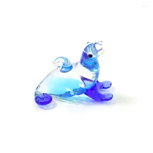 Figurine decorative in vetro mobile Mini figurina Mini Acquari Acquari Acquari Acquari Accessori carini piccoli cavalletto Seahorse Sea Whale Seal