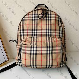 Designer -Rucksäcke Neue B -Familie Herren und Womens Classic Checked Backpack karierte Freizeitpendler Reise -Rucksack großer Kapazitätsbuchbeutel