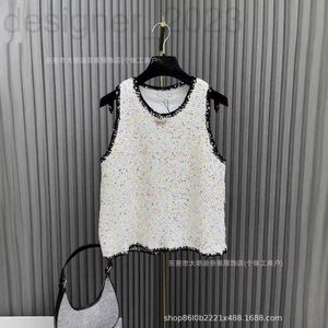 Camisoles & Tanks Designer High Quality 24 Cutting and Dressing for Gorgeous and playful Versatile Slimming Bead Knitted Tank Top Girl 6ORM