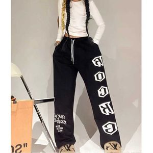 Pantaloni da donna Capris Cineriale Strt Hip Hop Pants per donne Lettera di tendenza casuale Stampa lunghi pantaloni Primavera estate Nuovi pantaloni da donna 2024 Y240509