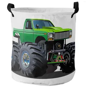 Laundry Bags Cartoon Race Car Foldable Basket Large Capacity Hamper Clothes Storage Organizer Kid Toy Sundries Bag