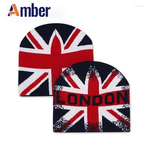 Beretti Amber Inghilterra Flag Cappello a maglia Cappelli da berretto inverno per uomini Donne Y2K Caldo Autunno Autunno Hip Hop Cap 2024 Stile 2024