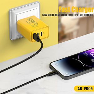 65W USB Charger 3 Ports PD Typ C Snabbladdningsladdare EU US Plug -adapter Telefon Kraft Leverans Snabbladdning QC3.0 Mobiltelefon Väggladdare för iPhone Samsung Xiaomi