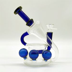 6.5 inç genişliğinde neo fab yumurta gökkuşağı cam bong dabber teçhizat geri dönüştürücü borular su bongs duman boru 14mm dişi eklem ABD deposu