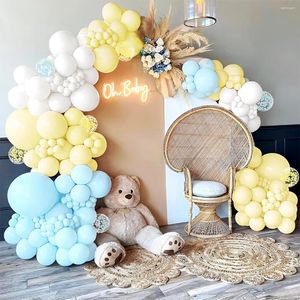 Party Decoration 213 st Latex Balloon White and Macaron Yellow Garland Arch Kit Theme Decor Birthday Celebration