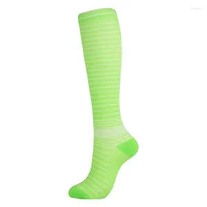 Meias de meias de meias exercícios de compressão Socking Stripes Joelho Proteger a queda de meia
