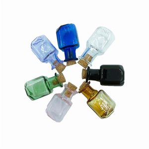 DIY Mini -Glasflaschen mit Korken kleine Rechteckgläser süße Anhänger Fläschchen Geschenke gemischt 7 Farben itpwt