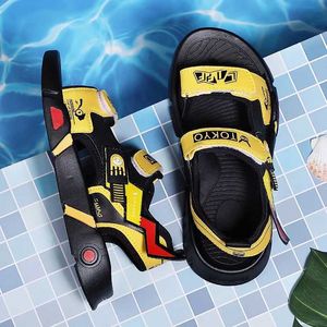 Сандалии воздухопроницаемые спортивные сандалии летние мальчики повседневная пляжная обувь удобная мягкая улаемая детская обувь Fashion Antip Slayalsl240510