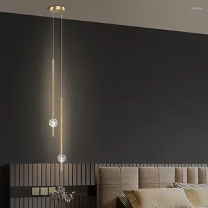 Люстры Италия Дизайнер -дизайнер Хрустальный прикроватный подвесная лампа Современный минималистский батончик