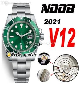 トップ2021 N 40mm V12 116610 SA3135自動メンズウォッチグリーンセラミックベゼルとダイヤル904Lスチールブレスレット究極のスーパーエディションC8366059