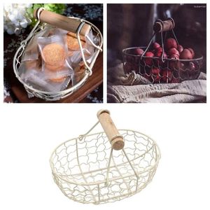 Kitchen Storage Durable Iron Bread Basket Metal Food Container Tray