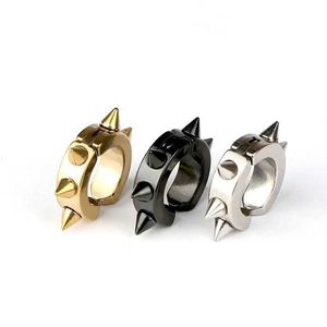 Stud Punk titanium pure steel pointed round ear clip for womens non perforated fashion jewelry 2018 1 pair J240513