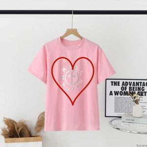 Tshirt Womens Designer T-shirt Cherry Printing Loose Crew Neck Kort ärm Cotton Coman Casual Tops 2024 Summer Tees Y2k Streetwear Zsxw