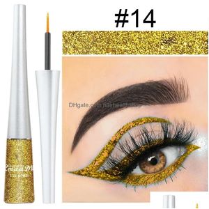 Makeup Set Eyeliner 1pc Glitter Liquid Pen Pearlescent Sequin Diamond Bright Shining Waterproof varaktiga ögonskugga Kvinnor släpper DHCOA