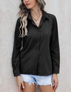 Женские блузки 2024 Летние рубашки черные высококачественные рубашки с длинным рукавом подготавшей женскую одежду Элегантная и молодежная женщина