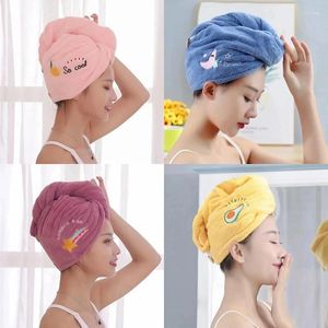 Toalha Microfiber Girls Banheiro de seco rápido de cabelo absorvente Capinho mágico Capinho de turbante espessante de um andar