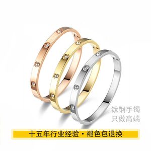 Crystal clear cartter high quality lover's Rose Gold Bracelet Womens Full One Couple with common cart