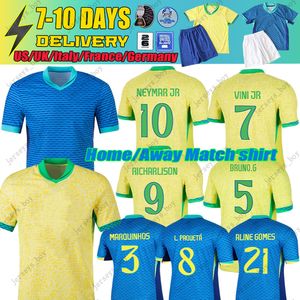 CBF 24 Jersey de futebol do Brasil Neymar Jr Brasil Casemiro Seleção Nacional G.Jesus