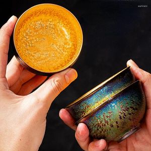 Set di tè per tè ciotola da tè dorato forno trasformato in tazza di tazza da tè 24k oro cucina da pranzo bar per la casa