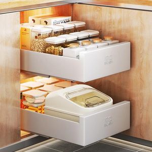 Kitchen Storage Pull Out Cabinet Organizer Fixed Slide Pantry Shelves Heavy Duty Sliding Drawer Shelf