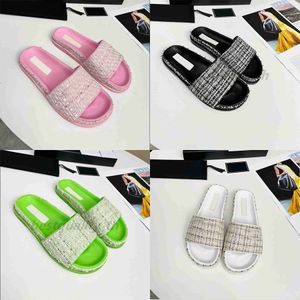 Designer Women Slippers Braided Honey Wool Sandals Wool Knit Slides Platform Slide Fashion Summer Beach Candy Color Slides with box