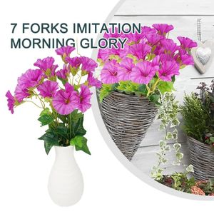 Decorative Flowers 1pc Fake Morning Glory Simulation Petunia Wedding Home Decor Artificial Silk Cloth Plastic DIY Garden Decoration