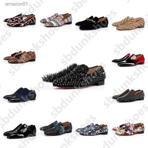 Red Bottoms Shoes suela roja dress shoes designer shoes men sneakers loafers black spike patent leather slip on wedding flats tripler Pl K2Y