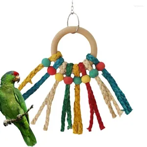 Andra fågelförsörjningar papegoja Toy Conure Bite Toys Cage Accessories Fan-formad Hangable Colorful For Conures Parakeets Budgies Papegojor