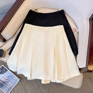 63638レディースシンプリーツスカートシンプルな短いスカート女性Aラインスカートプラスファット女性春の夏スタイル240513