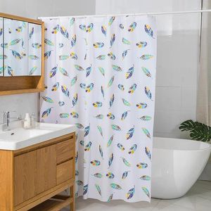 Shower Curtains Punch-free Waterproof And Mildew-proof Bathroom Curtain Printing Thickened