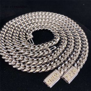 Fine Hip Hop Jewelry VVS Moissanite Diamond Necklace Stainless Steel Heavy Gold Miami Cuban Link Chain Bracelet