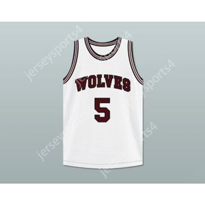 任意の名前任意のチームハキム5オオカミ高校バスケットボールジャージーオールステッチサイズS-6XL最高品質