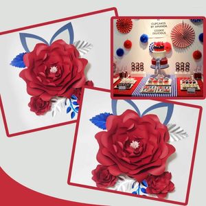 Fiori decorativi cartoncino rosso foglie di carta fai -da -te orecchie set per decorazioni per la doccia