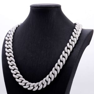 8mm herrar Miami Cuban Link Halsband Sterling Sier Necklace Iced Out Hip Hop Jewelry Chain Chain