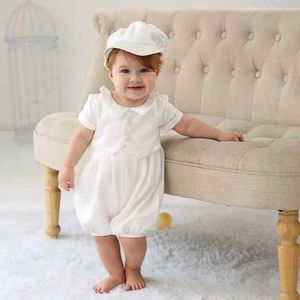 Roupas Conjuntos de 0-2 anos de menino meninos roupas de Natal para crianças brancas roupas de aniversário com chapéu de 2 peças roupas batistas setl240513