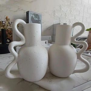 Вазы Nordic Ceramic Vase Light Luxury El Desktop Home Accessories для гостиной эстетический декор цветок горшок