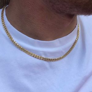 5 mm Miami Cuban Link Catena Neccano uomini Gold Catene Gold Chocchetto Calcola da uomo Collana Hip Hop Gioielli regalo