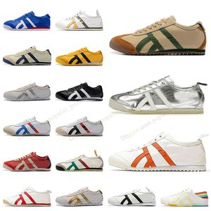 sneakers mexico 66 vintage löparskor randig gel blå tiger svartvita lägenheter män kvinnor topp låg jogging promenad loafers metallic sliver orange tränare