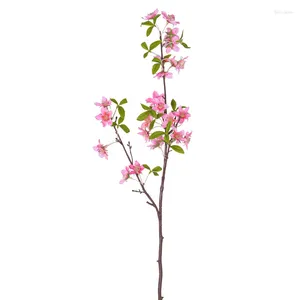 Decorative Flowers Artificial Peach Blossom Branch Wedding Home Decoration Ornaments Flower Silk Cloth Fake Garden