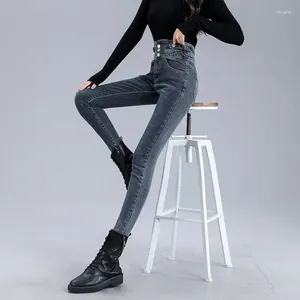 Frauen Jeans Frühling Slim Fit Stretch Ladies Casual Jeans Mutter Stifte Hosen Frauen hohe Taille Skinny Simple Simple