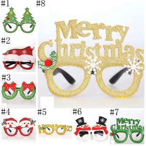 Claus Glasses Babbo Natale Christmas Xmas occhiali per occhiali fotografici Decorazione per feste 40 disegni opzionali