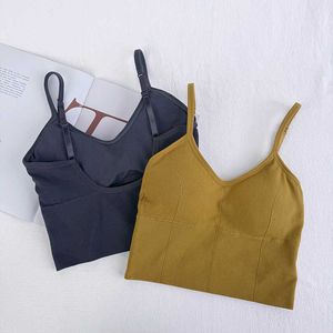 Yoga Integrated Suit with Chest Pad Gathering Shock-absorbing Sports Fitn Suspender Vest and Bra