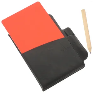 Travesseiro 2 conjunto de árbitros de futebol kit de engrenagem de engrenagem cinturão preto de madeira de madeira amarela cartões vermelhos