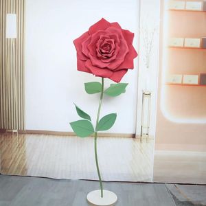 Decorative Flowers Giant PE Foam Curl Rose Flower Stage Setting Wedding Backdrop Layout Decoration Flores Artificiales Road Leading Stand