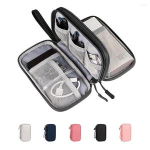 Storage Bags Organizer Pouch Digital Bag With Lanyard Waterproof Separate Storing Portable Data Cable USB Cord Daily Use