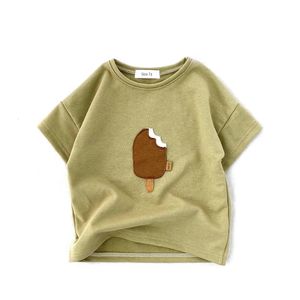 Toddler Kid Baby Boys Girls Clothes Summer Cotton T Shirt Short Sleeve Infant Top Cartoon Ice Cream Print Tee Childrens Tshirt 240511