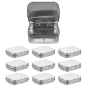 Garrafas de armazenamento 10 PCs Vintage Cookie Jar Mini Tin Box Recipadores de Candy Candy Branco