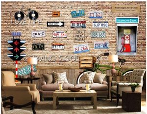 Wallpapers Wall Decoration Vintage Bicycle License Plate 3d Wallpaper TV Background The Living Room Sofa Backdrop Mural