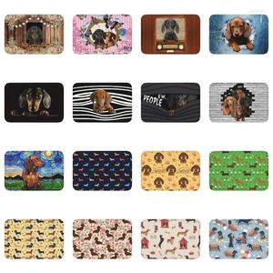 Carpets Cute Dachshund Dog Doormat Anti-Slip Entrance Bathroom Kitchen Door Floor Mat Badger Wiener Balcony Rug Toilet Footpad Carpet